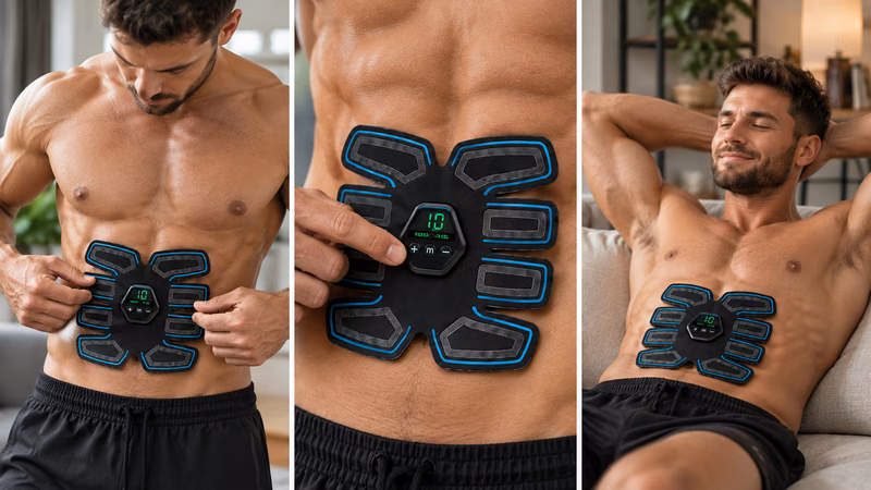 Stimulatedabs Muscle Trainer in use